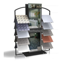 Floorstanding Metal Tiles Exhibition Display Racks, 2-Way Advertising Ceramic Vendor Display Rack